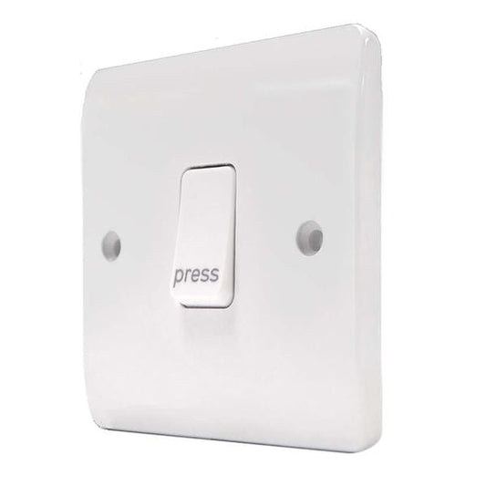 R1 Electrical Supplies MK Electric White 20A Flush Mount Push Button Light Switch