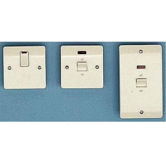 R1 Electrical Supplies MK Electric White 20A Flush Mount Rocker Light Switch 2 Gang