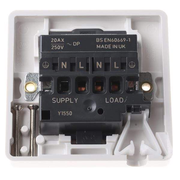 R1 Electrical Supplies MK Electric White 20A Flush Mount Rocker Light Switch