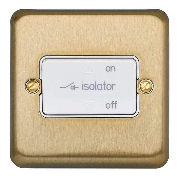 R1 Electrical Supplies Satin Gold MK Electric Albany Plus 10A Flush Mount 3-Pole Fan Isolator Light Switch