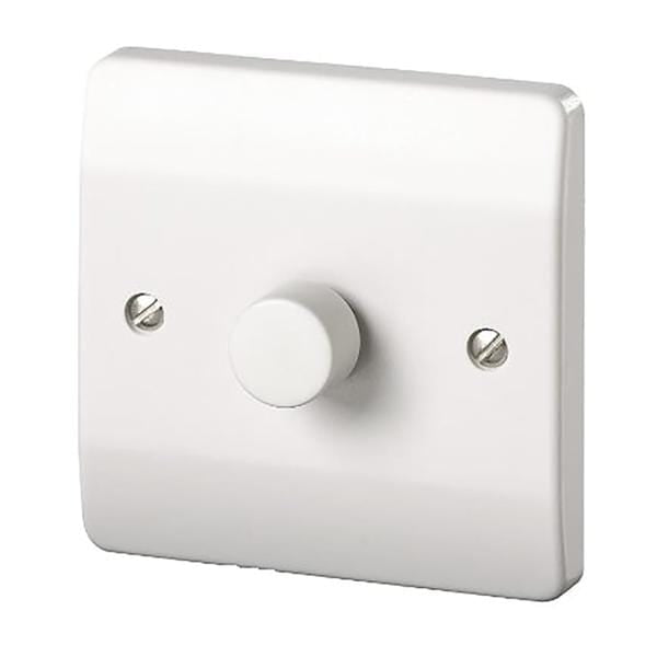 R1 Electricals MK Electric 300W 2 Way 1 Gang Rotary Dimmer Switch