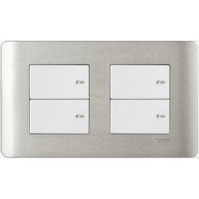S6 Electrical Supplies Schneider 16AX 2+2G 2W Full Flat Switch w/o indicator