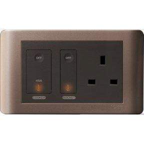S6 Electrical Supplies Schneider 45A Double Pole Switch and 13A Switched Socket Outlet