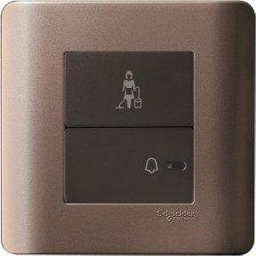 Schneider 1 Gang Full-Flat Bell Switch with illuminated "Please Clean Up" - DELIGHT OptoElectronics Pte. Ltd