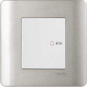 Schneider 10A Full-Flat Bell Switch, Silver white - DELIGHT OptoElectronics Pte. Ltd