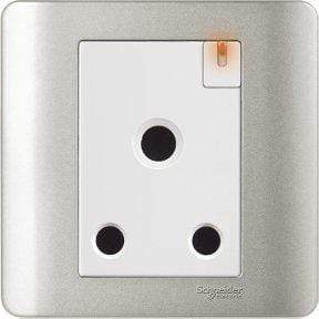 Schneider 15A 1G Switched Socket w/Neon, Silver Bronze - DELIGHT OptoElectronics Pte. Ltd
