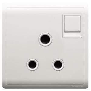 Schneider 15A 250V 1 Gang 3 Round Pin Switched Socket - DELIGHT OptoElectronics Pte. Ltd