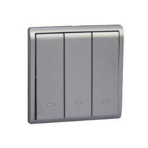 Schneider 16AX 250V 3 Gang 1 Way Switch with Fluorescent Locator - DELIGHT OptoElectronics Pte. Ltd