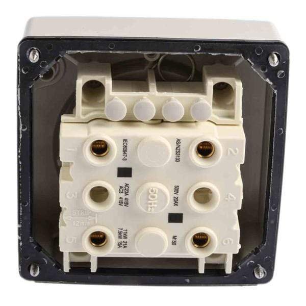 Schneider Electric Grey 20A Flush Mount Rotary Light Switch IP66 x2Pcs - DELIGHT OptoElectronics Pte. Ltd