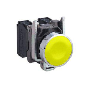 Schneider Push button, metal, flush, yellow, Ø22, spring return, unmarked, 1 NO - DELIGHT OptoElectronics Pte. Ltd