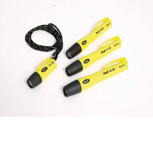 Wolf Safety M-10 ATEX LED Pocket Torch Yellow 0.7 lm, 68 mm-Fixture-DELIGHT OptoElectronics Pte. Ltd