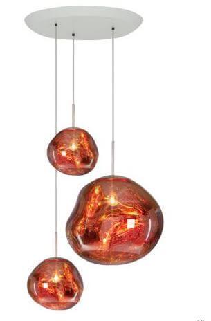 Y1 Home Decore Copper [USA] TOM DIXON Front Melt Trio Round Multi-Light Pendant Light